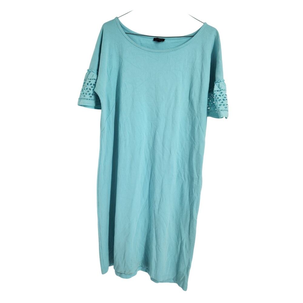 Talbots Blue Short Sleeve Dress Womens Size Medium M